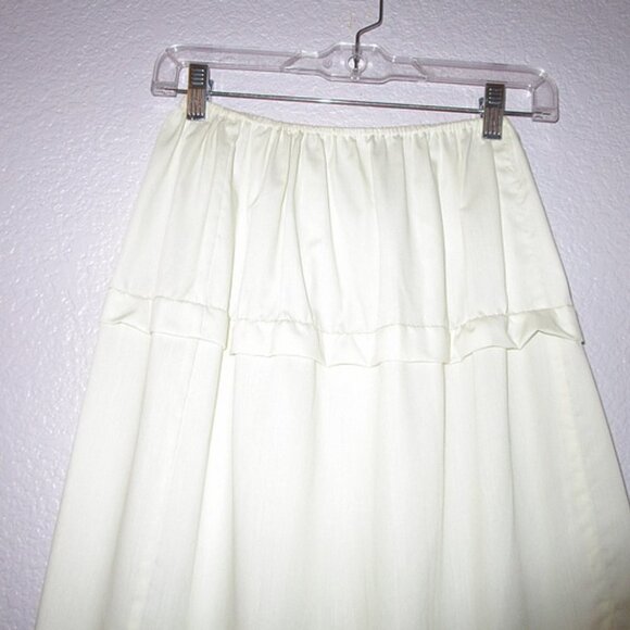 70s Vtg Midi Dress & Petticoat Size XXS Tiered 2 Piece Cottagecore Boho Prairie - Picture 10 of 12